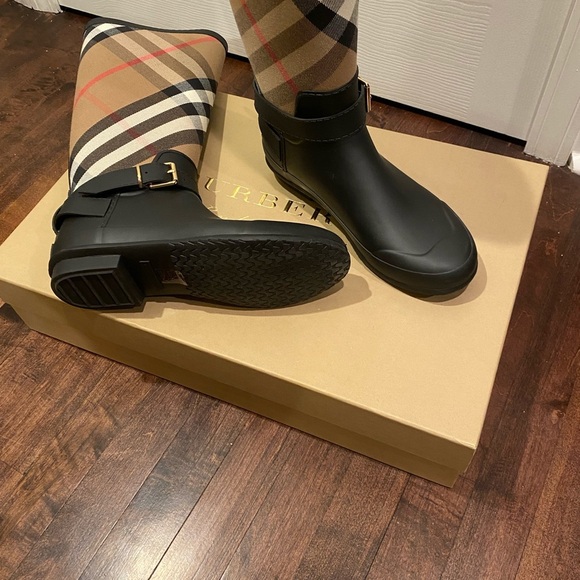 COPY - Simeon Vintage Check Moto Rain Boots - Picture 1 of 8